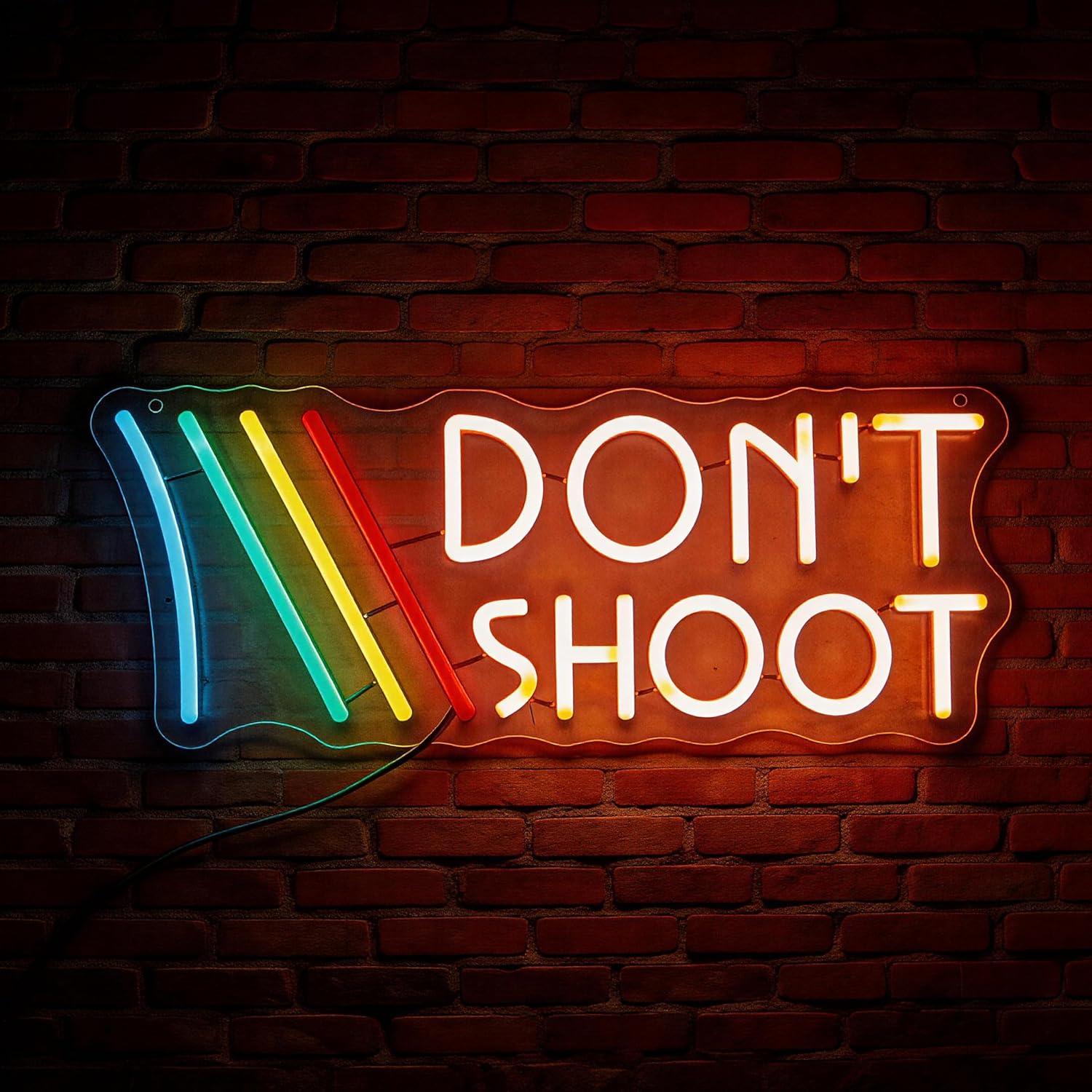 Led Lighting Wall Decor - Panneau lumineux LED « Don't Shoot