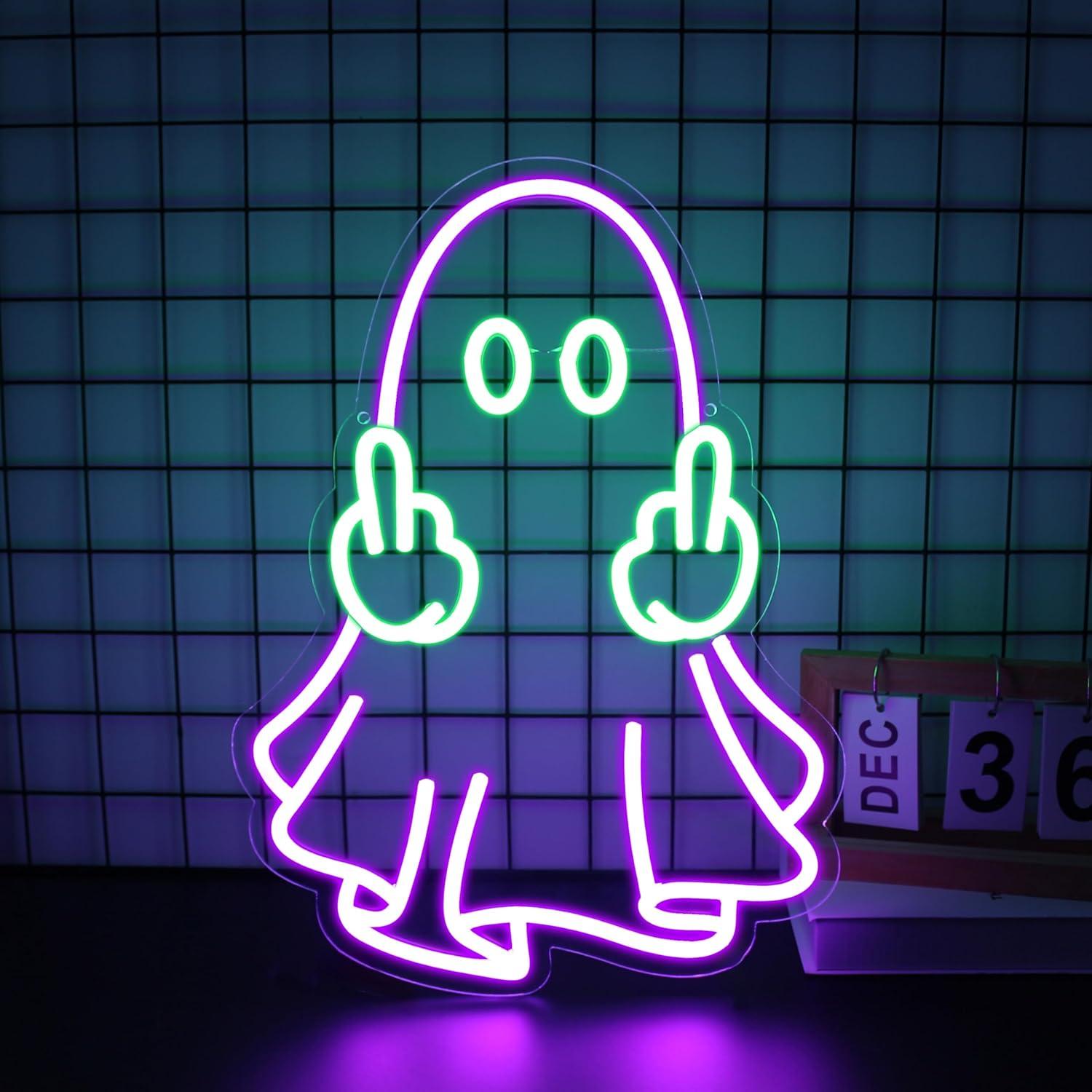 Led Lighting Wall Decor - Enseigne néon LED Ghost alimentée par