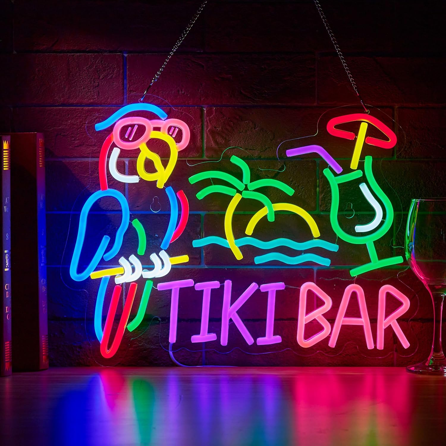 Led Lighting Wall Decor - Enseigne néon LED USB Tiki Bar