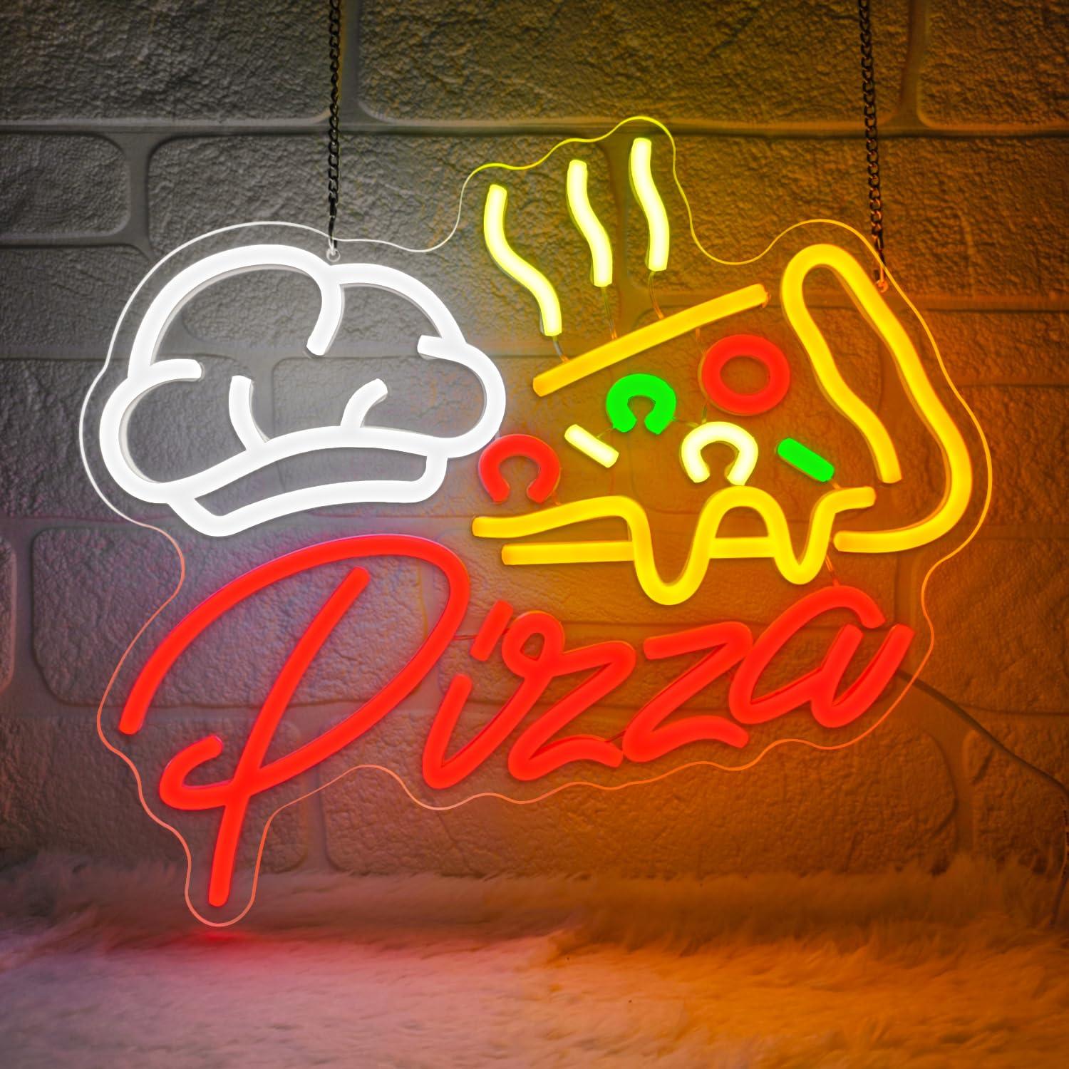 Kitchen Decor Lighting - Enseigne néon Pizza, lumières LED colorées