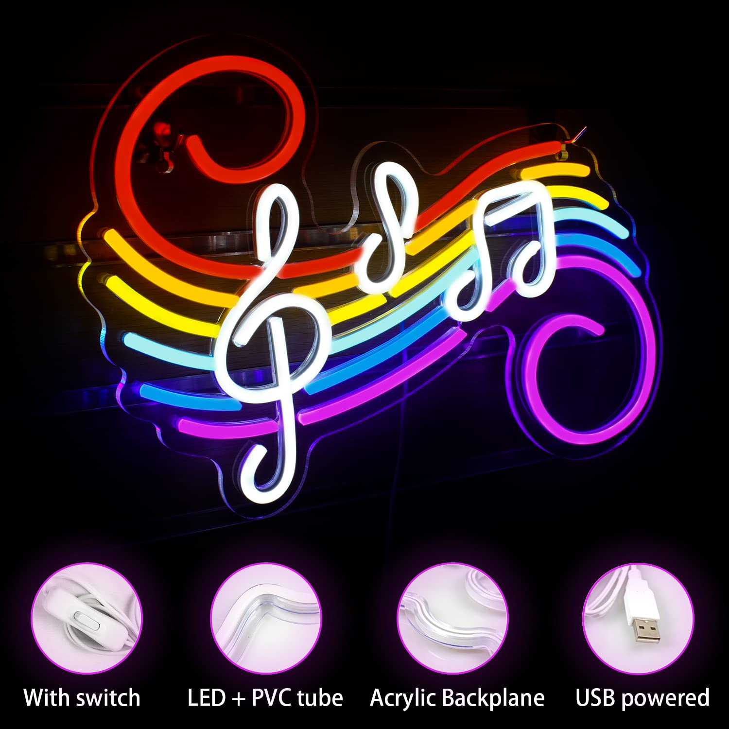 Enseigne néon notes de musique - Lighting Decoration Wedding avis et prix