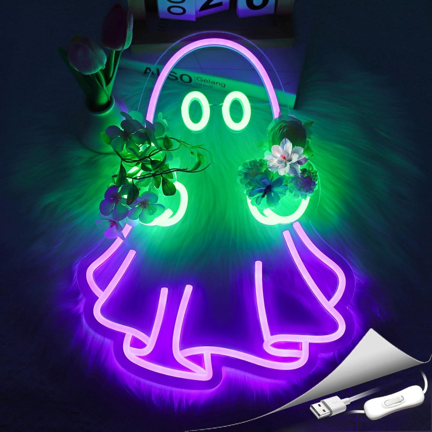 Enseigne néon LED Ghost alimen - Led Lighting Wall Decor avis et prix