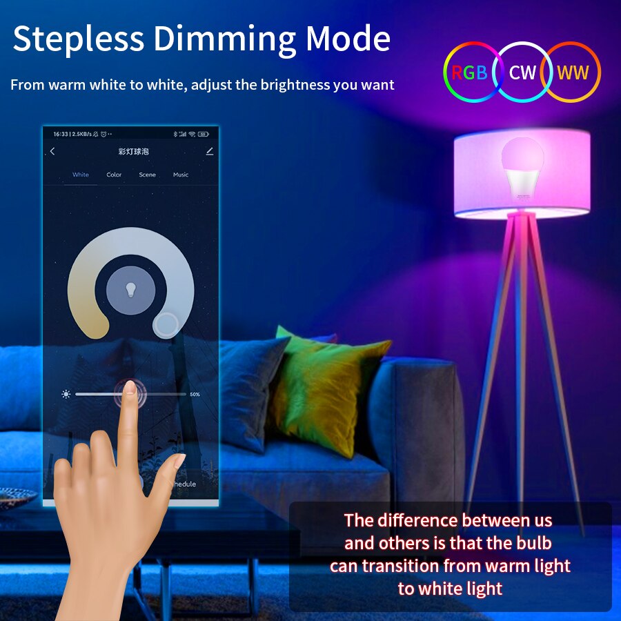 Ampoule LED Bluetooth Tuya, 15 - Colour Changing Bulb avis et prix
