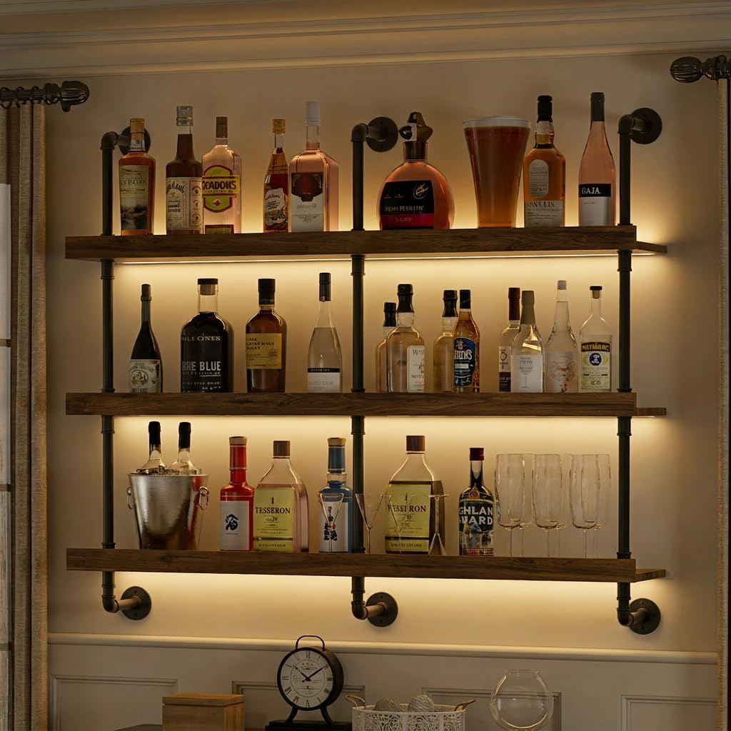 Étagère à vin murale avec écla - Kitchen Decor Lighting avis et prix