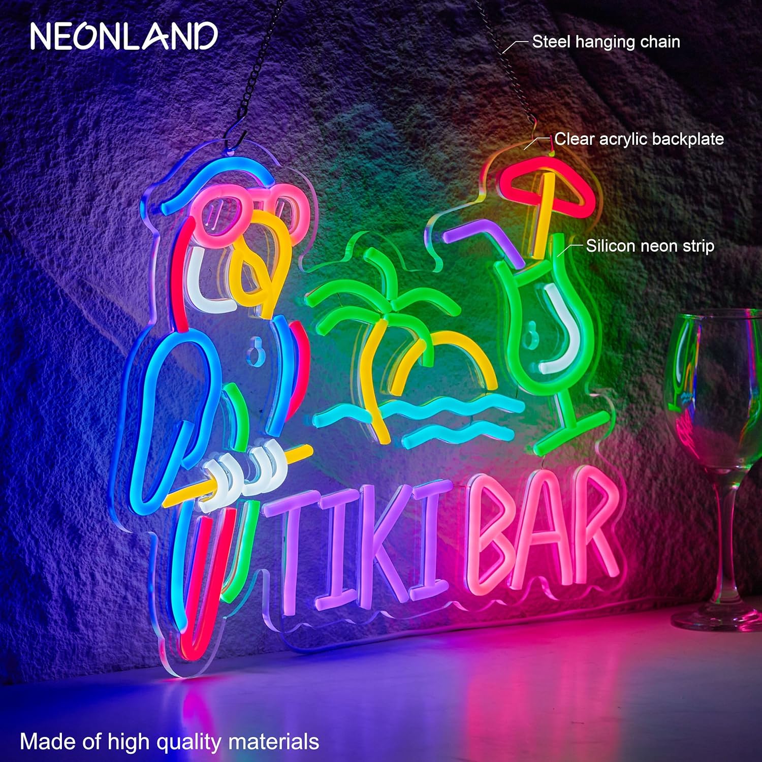 Enseigne néon LED USB Tiki Bar - Led Lighting Wall Decor avis et prix