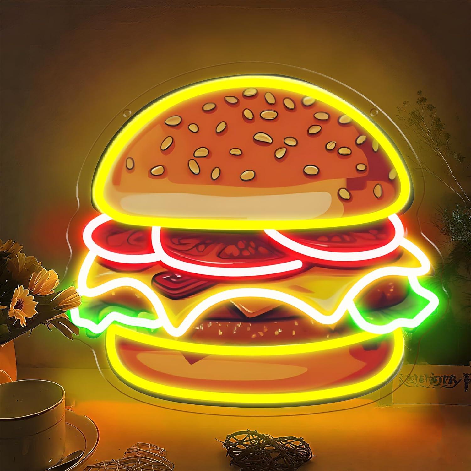 Enseigne néon LED Burger, Lumi - Kitchen Decor Lighting avis et prix