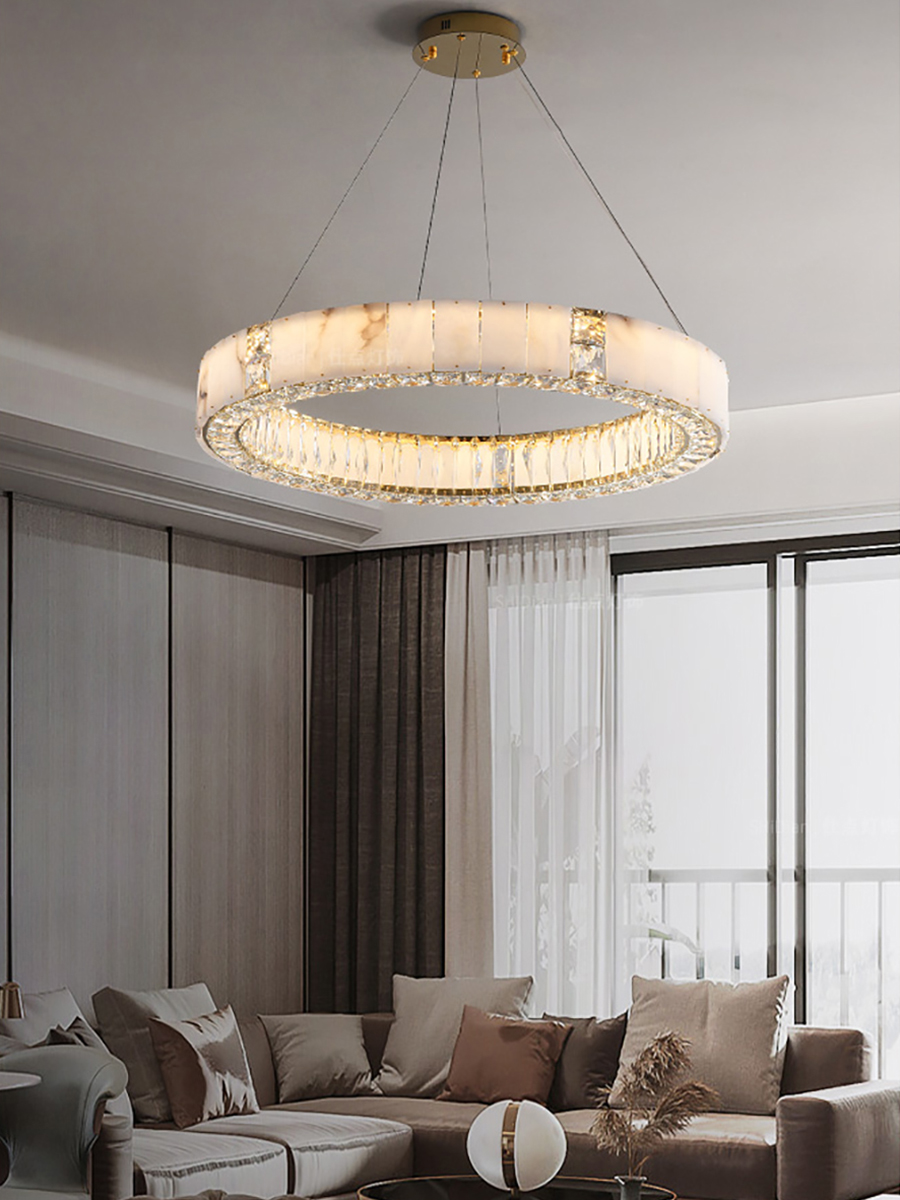 Lustre LED moderne noir doré a - Elements Lighting Decor avis et prix