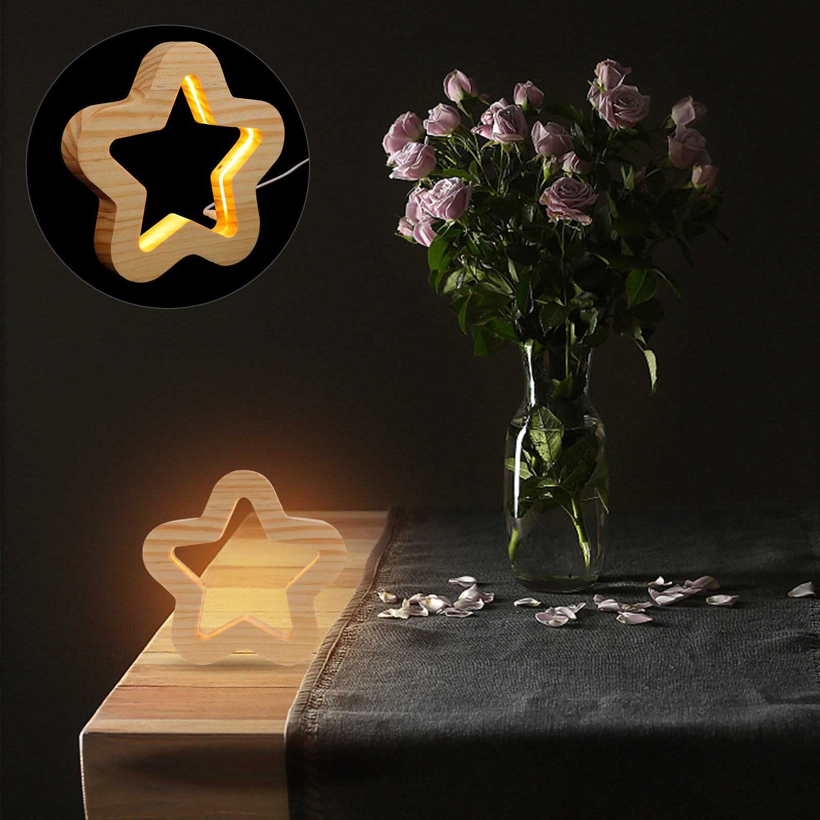 Lampe de nuit en bois en forme - Bedroom Lighting Decor Ideas avis et prix