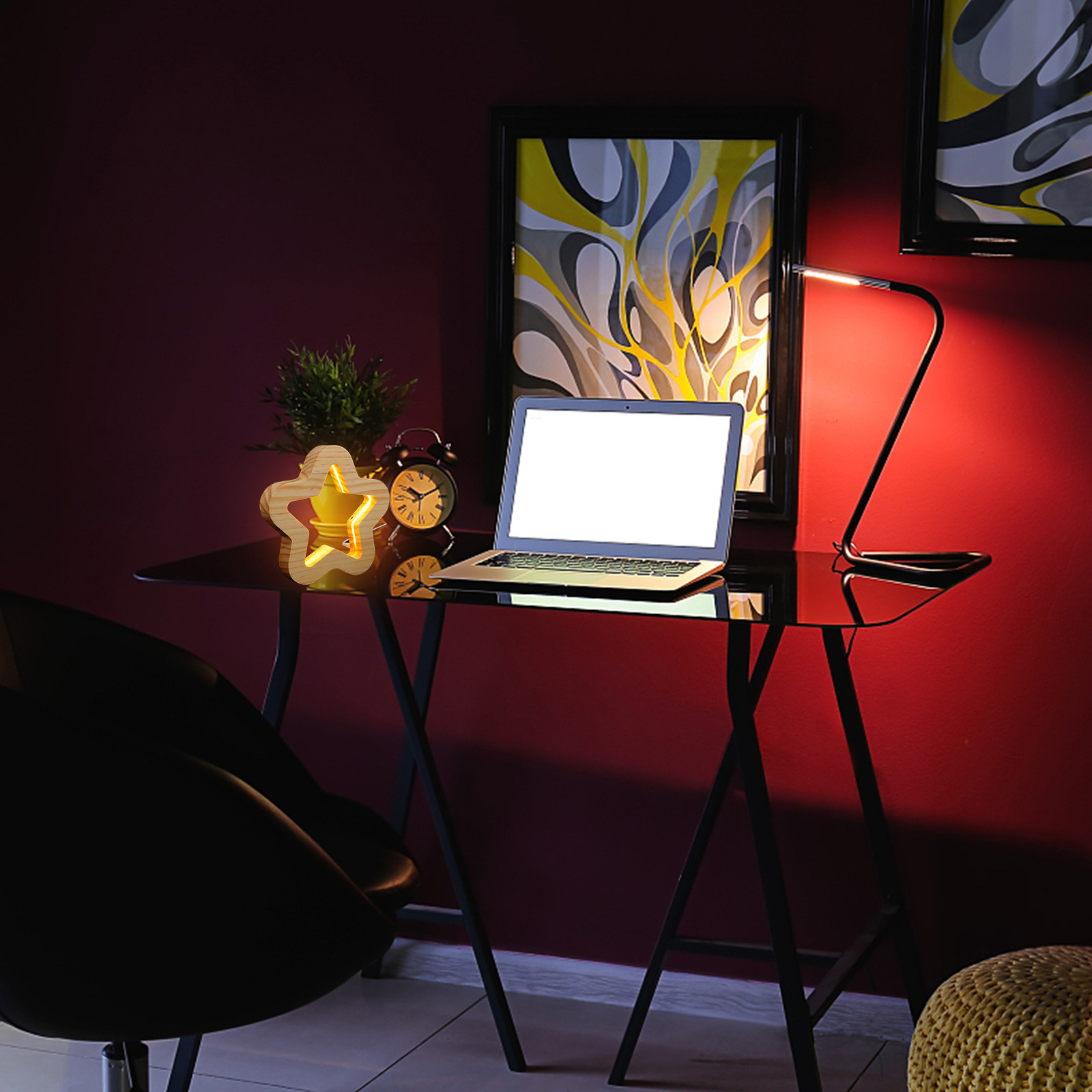 Lampe de nuit en bois en forme - Bedroom Lighting Decor Ideas avis et prix